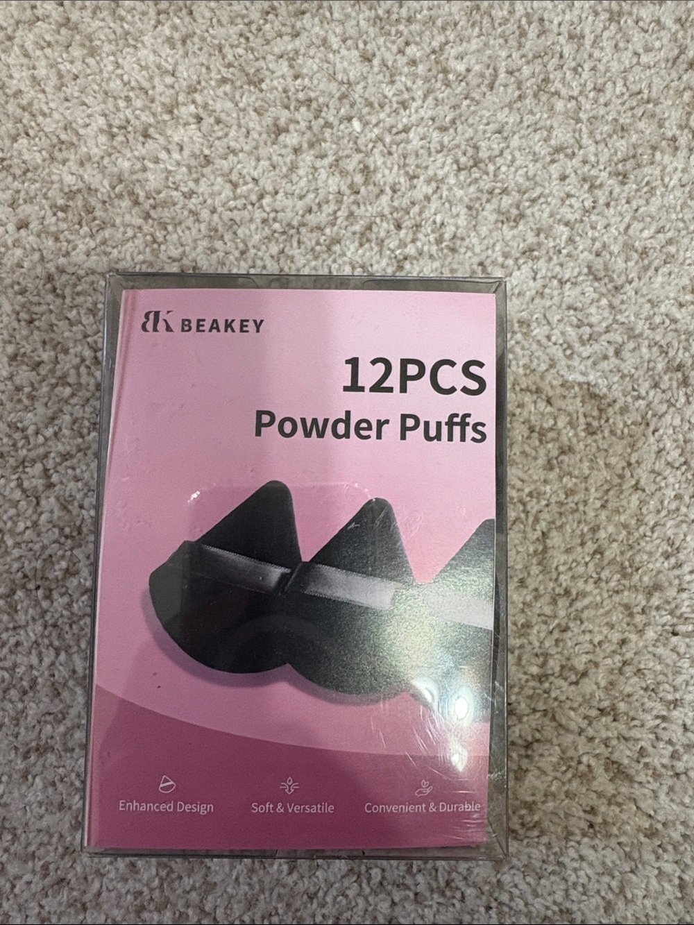 Beakey Black Powder Puffs - 12 Pack Soft Makeup Applicators